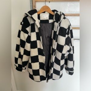 Black and white checkered coat